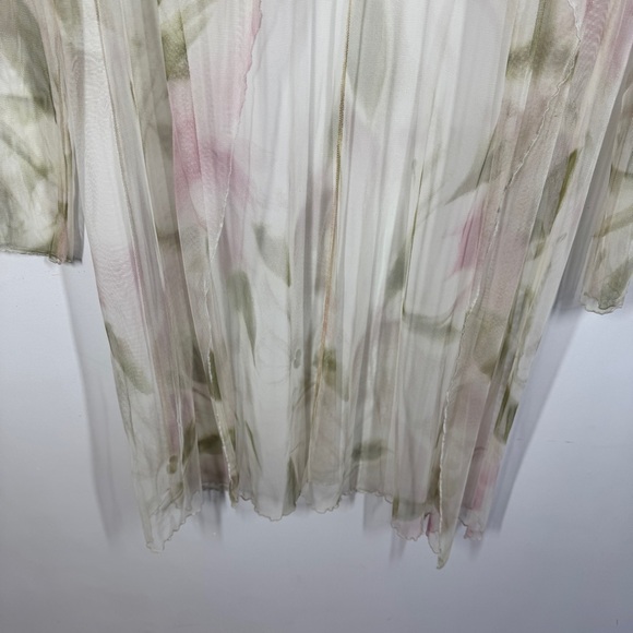 Marilyn Sheer Floral Mesh Tunic Cardigan Size 1 Lightweight Romantic - Picture 4 of 12